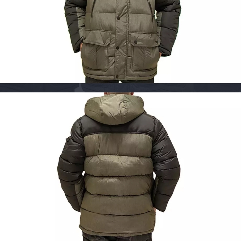 $169 Rocawear Classic Men's XL Puffer Jacket w/Detachable Hood Olive Black - New - Picture 2 of 8